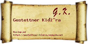 Gestettner Klára névjegykártya